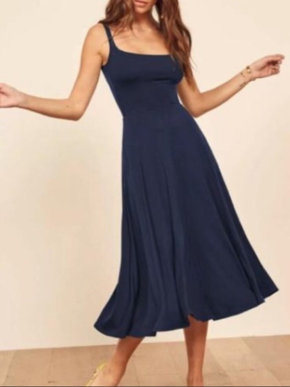 Reformation Navy Blue Midi Dress